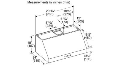 30" Thermador Pro Harmony Wall Hood, Optional Blower - PH30HWS