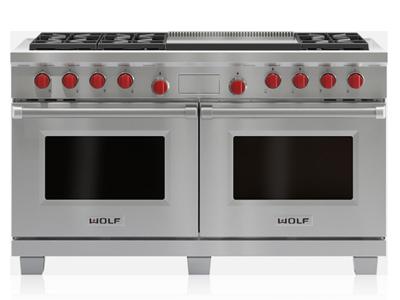 60" Wolf Dual Fuel Range - 6 Burners and Infrared Dual Griddle - DF606DG-LP