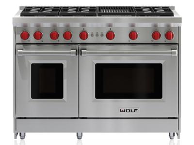 48" Wolf Gas Range with 6 Burners and Infrared Charbroiler - GR486C-LP