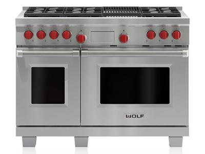 48" Wolf Dual Fuel Range 6 Burners and Infrared Charbroiler - DF486C-LP