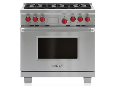 36" Wolf Dual Fuel Range With 6 Burners - DF366-LP