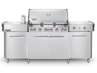 91" Weber Summit Series 6 Burner Natural Gas Grill With Side Burner In Stainless Steel - Summit grill center NG (SS)