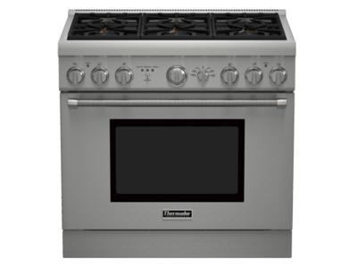 36" Thermador Professional Series  Dual-Fuel Standard depth Range Porcelain Rangetop - PRD366GHC 