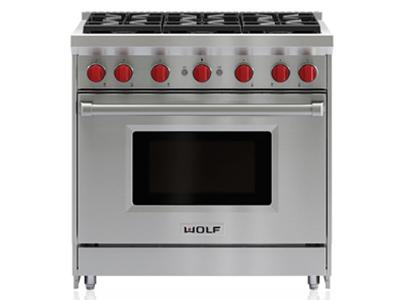 36" Wolf  Gas Range With 6 Burners - GR366