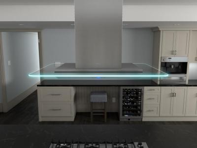 42" Zephyr Core Series Verona Island Mount Hood Stainless Steel With Glass Canopy- ZVNE42AG