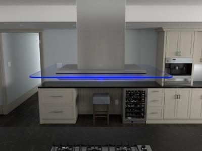 42" Zephyr Core Series Verona Island Mount Hood Stainless Steel With Glass Canopy- ZVNE42AG