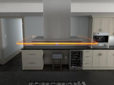 42" Zephyr Core Series Verona Island Mount Hood Stainless Steel With Glass Canopy- ZVNE42AG