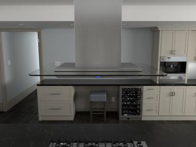 42" Zephyr Core Series Verona Island Mount Hood Stainless Steel With Glass Canopy- ZVNE42AG