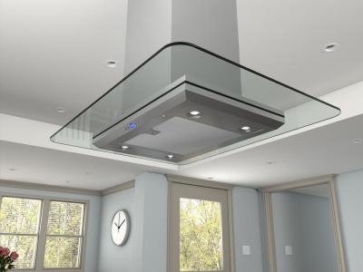 42" Zephyr Core Series Verona Island Mount Hood Stainless Steel With Glass Canopy- ZVNE42AG