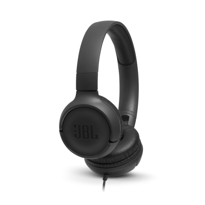 JBL Tune 500 Wired On-Ear Headphones In Black - JBLT500BLKAM