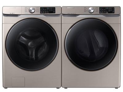 27" Samsung Smart Front Load Washer And Electric Dryer Of 6100C Pair - WF45R6100AC-DVE45T6100C