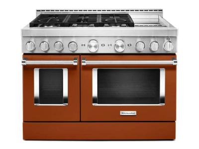 48'' KitchenAid 6.3 Cu. Ft. Smart Commercial-Style Gas Range with Griddle - KFGC558JSC