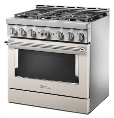 36" KitchenAid 5.1 Cu. Ft. Smart Commercial-Style Gas Range With 6 Burners - KFGC506JMH