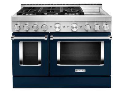 48" KitchenAid Smart Commercial-Style Gas Range With Griddle - KFGC558JIB