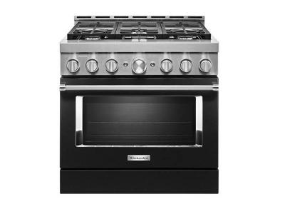 36" KitchenAid 5.1 Cu. Ft. Smart Commercial-Style Gas Range With 6 Burners - KFGC506JBK