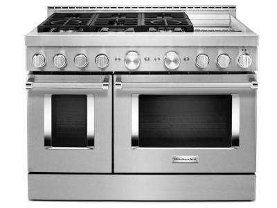 48" KitchenAid Smart Commercial-Style Gas Range With Griddle - KFGC558JSS