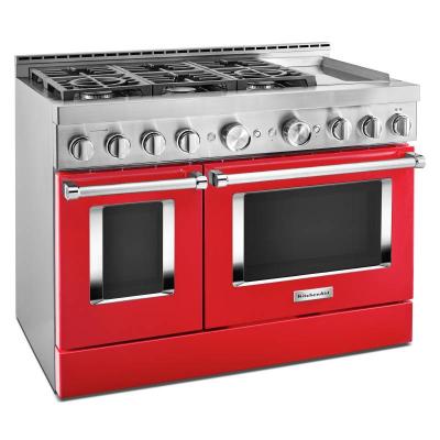 48" KithenAid 6.3 Cu. Ft. Smart Commercial-Style Gas Range With Griddle - KFGC558JPA