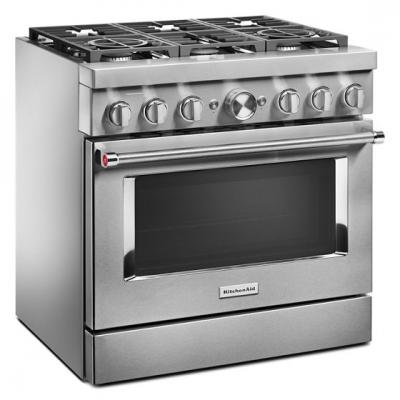 36" KitchenAid 5.1 Cu. Ft. Smart Commercial-Style Dual Fuel Range With 6 Burners In Stainless Steel - KFDC506JSS