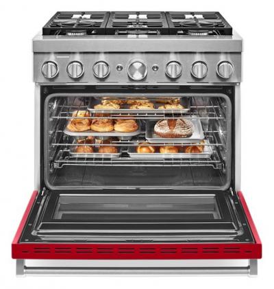 36" KitchenAid 5.1 Cu. Ft. Smart Commercial-Style Dual Fuel Range With 6 Burners - KFDC506JPA