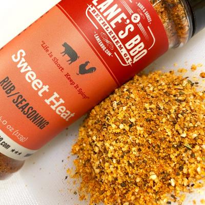Lane's BBQ 4 Oz Sweet Heat Rub - SWEET HEAT RUB Available in 4.0oz for $11.99 & 14.25oz for $32.99