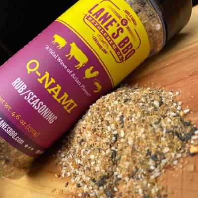 Lane's BBQ 4.6 Oz Q-nami Rub - Q-NAMI RUB Available in 4.6oz for $11.99 & 16oz for $32.99