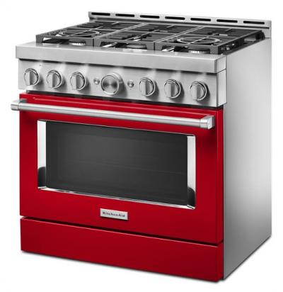 36" KitchenAid 5.1 Cu. Ft. Smart Commercial-Style Gas Range With 6 Burners - KFGC506JPA