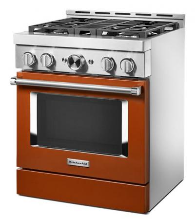 30" KitchenAid 4.1 Cu. Ft. Smart Commercial-Style Gas Range With 4 Burners - KFGC500JSC