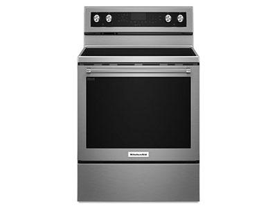 30" KitchenAid 6.4 Cu. Ft. 5-Element Electric Convection Range - YKFEG500ESS