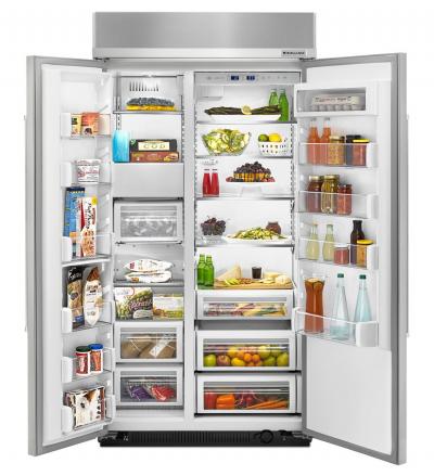 42" KitchenAid 25.5 Cu. Ft. Built-In Side by Side Refrigerator - KBSN602ESS