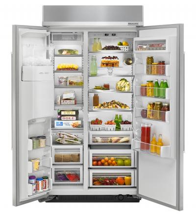 42" KitchenAid 25.5 Cu. Ft. Built-In Side by Side Refrigerator - KBSD602ESS