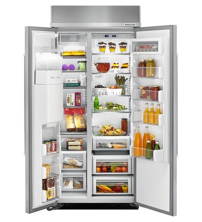 36" KitchenAid 20.8 Cu. Ft. Built-In Side-by-Side Refrigerator - KBSD606ESS