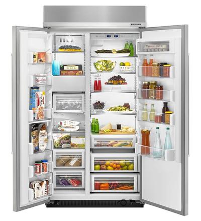 42" kitchenAid 25.5 Cu. Ft. Built-In Side by Side Refrigerator - KBSN602EPA