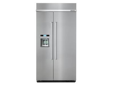 42" KitchenAid 25.0 Cu. Ft. Built-In Side by Side Refrigerator - KBSD612ESS