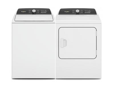 Whirlpool 5.2 Cu. Ft. Top Load Washer and 7.0 Cu. Ft. Top Load Electric Moisture Sensing Dryer - WTW5015LW-YWED5050LW