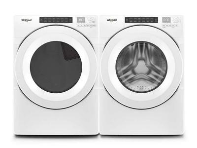 27" Whirlpool 5.0 Cu. Ft I.E.C. Closet Depth Front Load Washer And 7.4 Cu. Ft. Front Load Gas Dryer - WFW560CHW-WGD5620HW