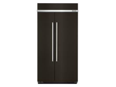 42" KithenAid 25.5 Cu. Ft. Built-In Side by Side Refrigerator With PrintShield Finish - KBSN602EBS