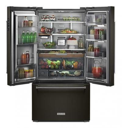 36" KitchenAid 23.8 Cu. Ft. Counter-Depth French Door Platinum Interior Refrigerator - KRFC704FBS