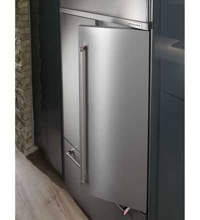 42" KitchenAid 24.2 Cu. Ft. Built-In Stainless French Door Refrigerator with Platinum Interior Design - KBFN502ESS