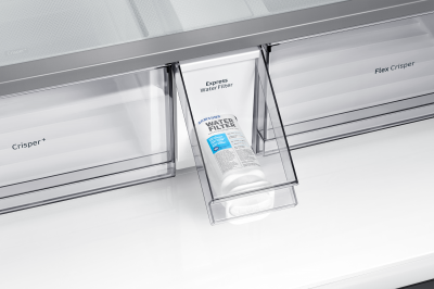 36" Samsung 29 Cu. Ft. Bespoke 4-Door Flex French Door Refrigerators With Gray Matte Glass Panel - F-RF29A9673131