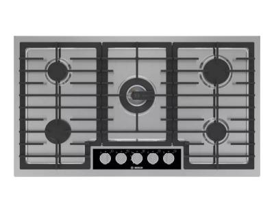 36" Bosch Benchmark Gas Cooktop With 5 Burners in Stainless Steel - NGMP658UC