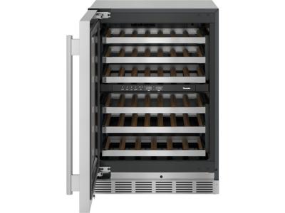 24" Thermador Freedom Under Counter Wine Cooler with Glass Door Masterpiece Left Hinge in Stainless steel - T24UW915LS