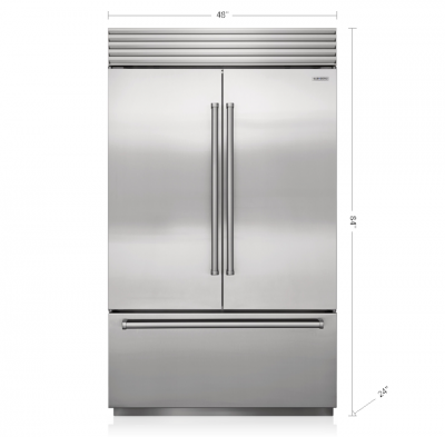 48" SubZero Classic French Door Refrigerator with Internal Dispenser  and Tubular Handle - CL4850UFDID/S/T