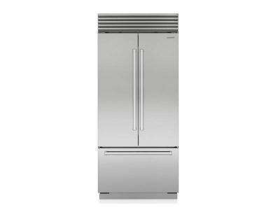 36" SubZero Classic French Door Refrigerator With Tubular Handle in Stainless Steel  - CL3650UFD/S/T
