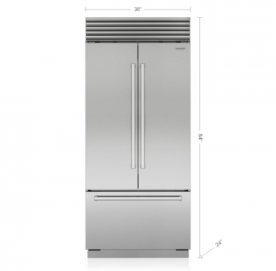 36" SubZero Classic French Door Refrigerator with Internal Dispenser And Tubular Handle  - CL3650UFDID/S/T