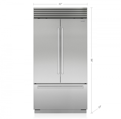 42" SubZero Tubular Handle Classic French Door Refrigerator - CL4250UFD/S/T