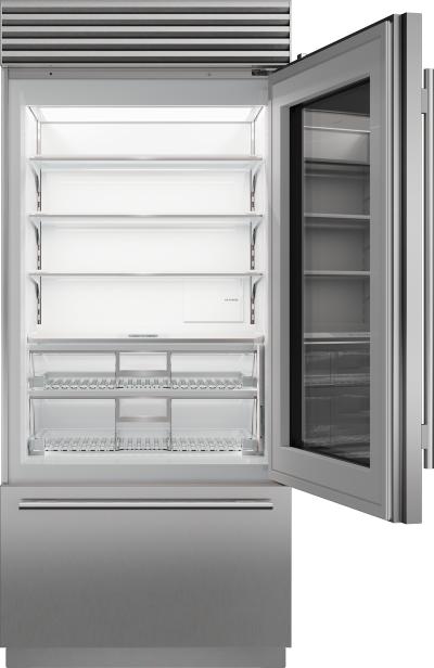 36" SubZero Right Hinge Classic Over-and-Under Refrigerator with Glass Door - CL3650UG/O/R