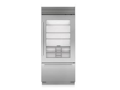 36" SubZero Left Hinge Classic Over-and-Under Refrigerator with Glass Door  - CL3650UG/S/T/L