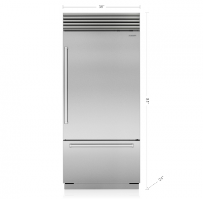 36" SubZero Left Hinge Classic Over-And-Under Refrigerator With Pro Handle - CL3650U/S/P/L