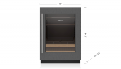 24" SubZero Designer Right Hinge Undercounter Beverage Center - DEU2450BG/R