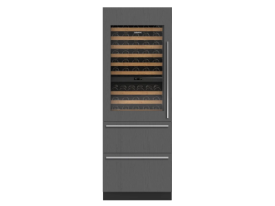 30" SubZero Left-Hinge High Altitude Designer Wine Storage with Refrigerator Drawers in Panel Ready - DET3050WRA/L
